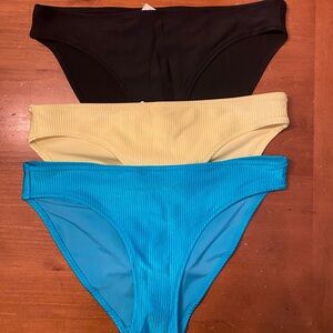 Lot of 3 NWT Aerie, full coverage swimsuit bikini bottom, Size Medium